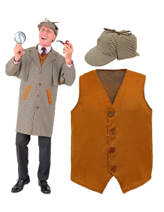 Déguisement Détective Sherlock Holmes Adulte – Manteau, Gilet, Chapeau