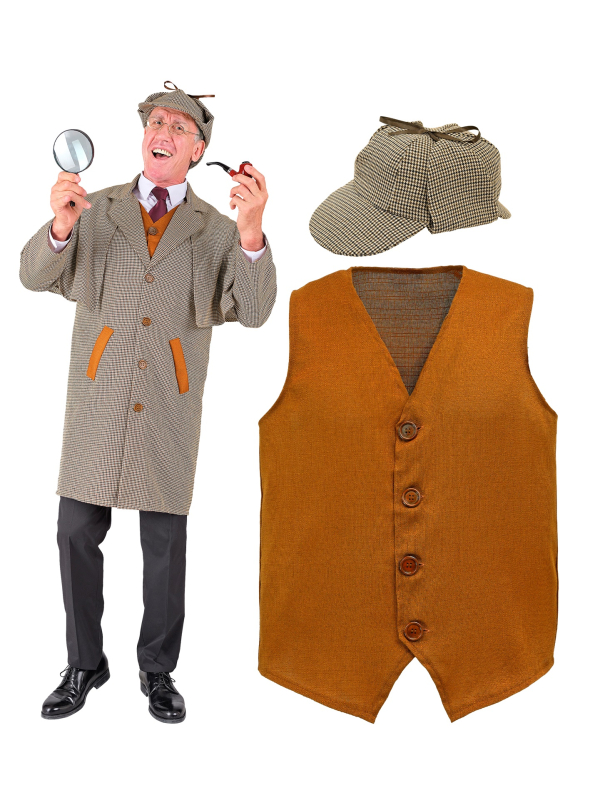 Déguisement Détective Sherlock Holmes Adulte – Manteau, Gilet, Chapeau