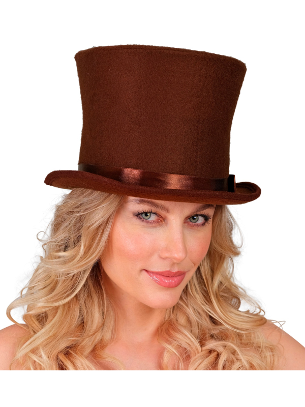 Chapeau Haut de forme Marron pour adulte