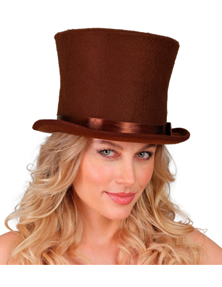 Chapeau Haut de forme Marron pour adulte