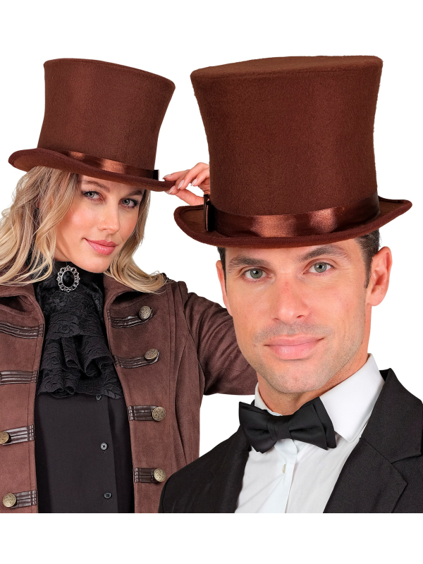 Chapeau Haut de forme Marron pour adulte
