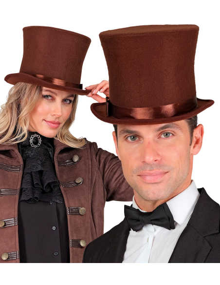 Chapeau Haut de forme Marron pour adulte