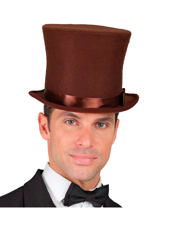 Chapeau Haut de forme Marron pour adulte