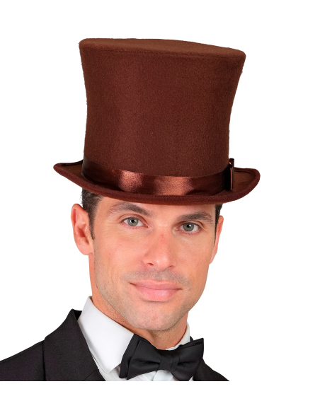 Chapeau Haut de forme Marron pour adulte