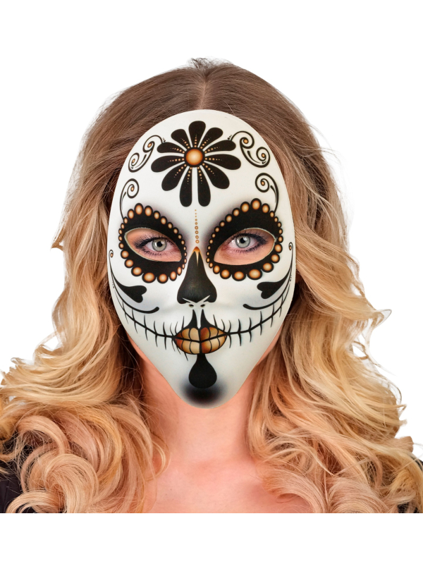 Masque Femme Jour des Morts – Tissu Léger et Confortable