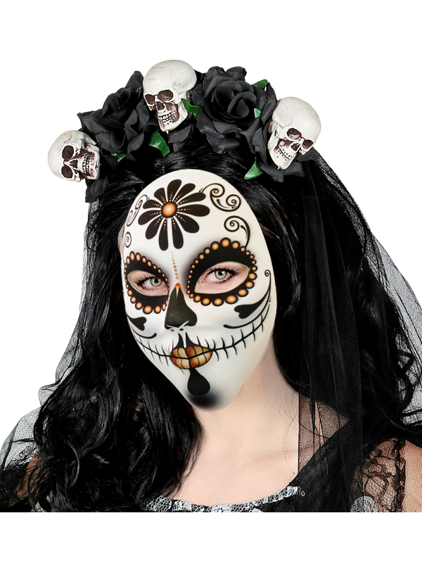Masque Femme Jour des Morts – Tissu Léger et Confortable