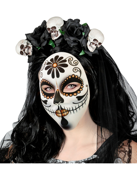 Masque Femme Jour des Morts – Tissu Léger et Confortable