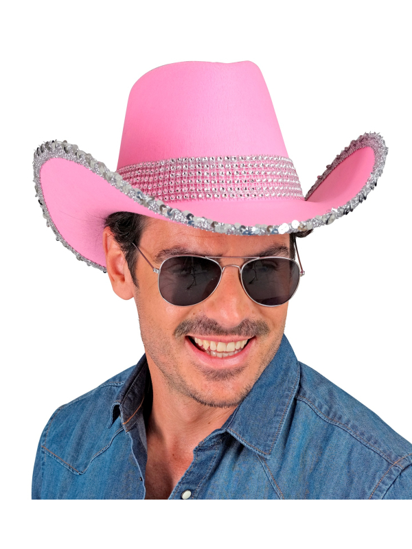 Chapeau cowgirl rose pour festival western – Glamour, paillettes