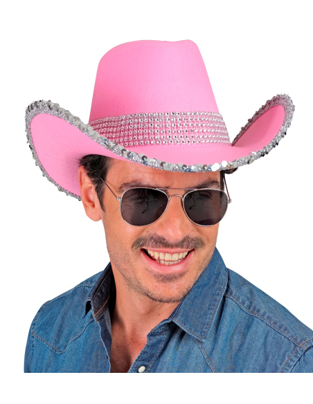 Chapeau cowgirl rose pour festival western – Glamour, paillettes