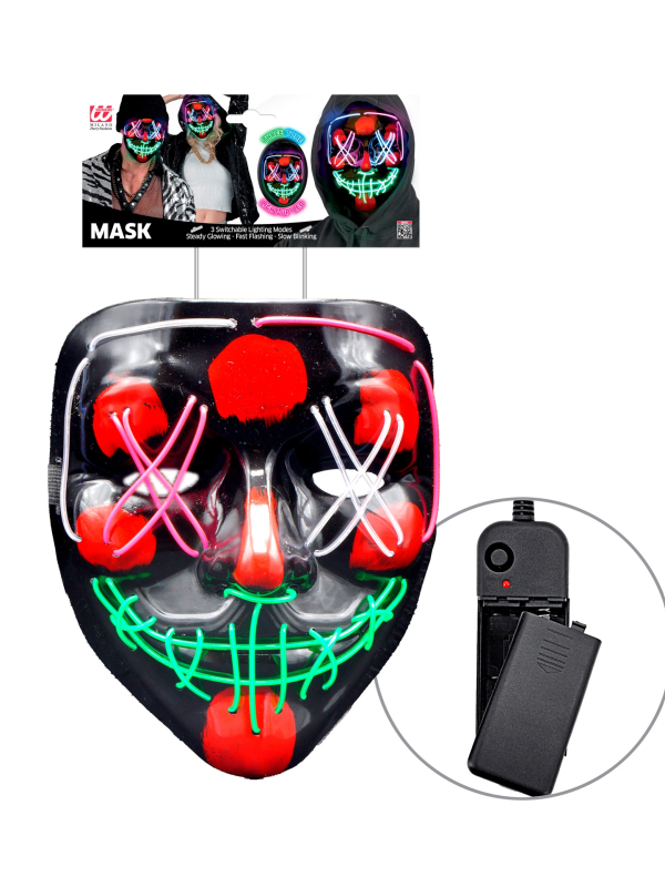 Masque Halloween Effrayant à LED Coloré pour Adulte