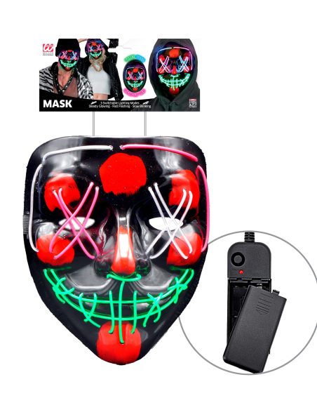 Masque Halloween Effrayant à LED Coloré pour Adulte