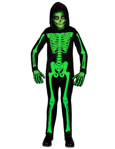 Déguisement de Squelette Vert Vif Enfant – Costume Classique d’Halloween 2