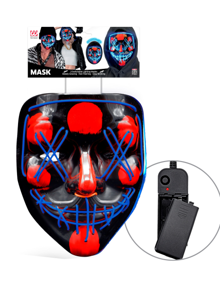 Masque LED Effrayant Néon Bleu – Masque Complet Halloween Venom Cosplay Lumineux