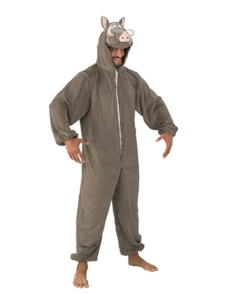 Déguisement de Sanglier Astérix® adulte - Combinaison peluche intégrale avec tête