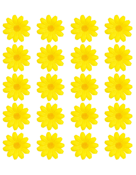 Set de 20 fleurs jaunes en tissu – Décoration joyeuse pour toutes vos fêtes et créations DIY