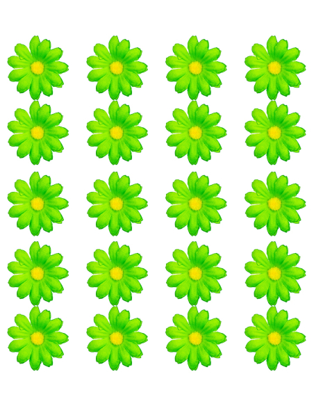 Set de 20 fleurs vertes décoratives en tissu – Accessoire festif pour décor nature et déguisements