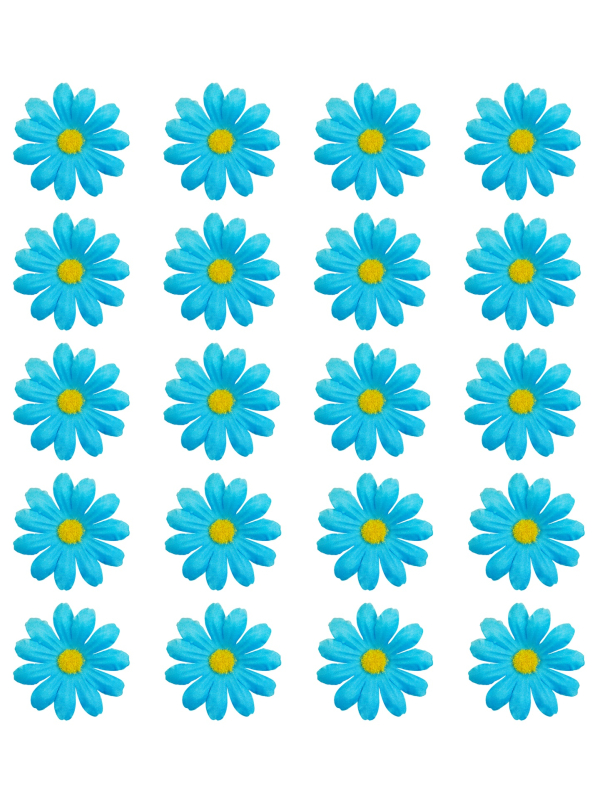 Set de 20 fleurs bleues décoratives – Pour décos marines, festives et créatives