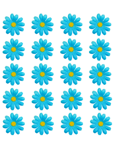 Set de 20 fleurs bleues décoratives – Pour décos marines, festives et créatives