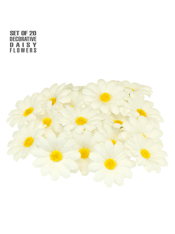 Set de 20 fleurs décoratives blanches – Élégance et pureté pour vos décos et créations festives