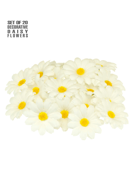 Set de 20 fleurs décoratives blanches – Élégance et pureté pour vos décos et créations festives