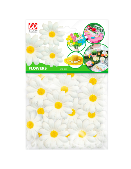 Set de 20 fleurs décoratives blanches – Élégance et pureté pour vos décos et créations festives