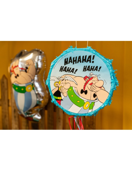 Piñata pliable bleue à tirer Astérix® – 40 cm – Pour une fête d’anniversaire gauloise !