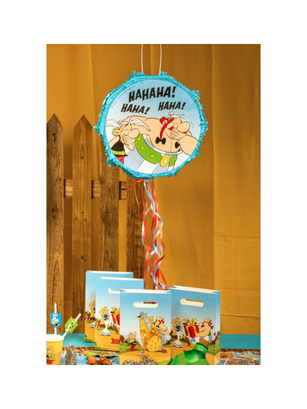 Piñata pliable bleue à tirer Astérix® – 40 cm – Pour une fête d’anniversaire gauloise !