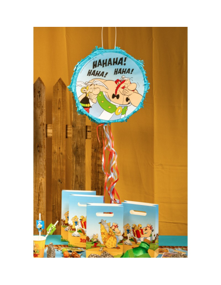 Piñata pliable bleue à tirer Astérix® – 40 cm – Pour une fête d’anniversaire gauloise !