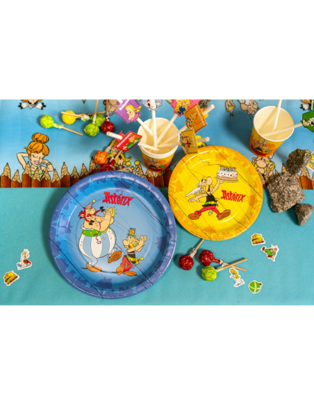 8 Assiettes en carton Astérix® 23 cm – Fête d’anniversaire écoresponsable 100 % gauloise !