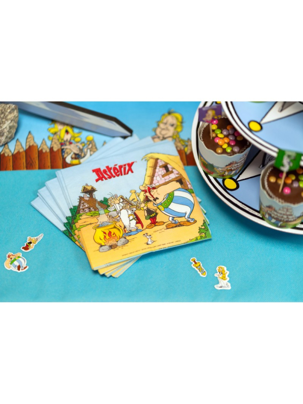 8 Assiettes jaunes Astérix® 18 cm – Vaisselle anniversaire écoresponsable sans plastique
