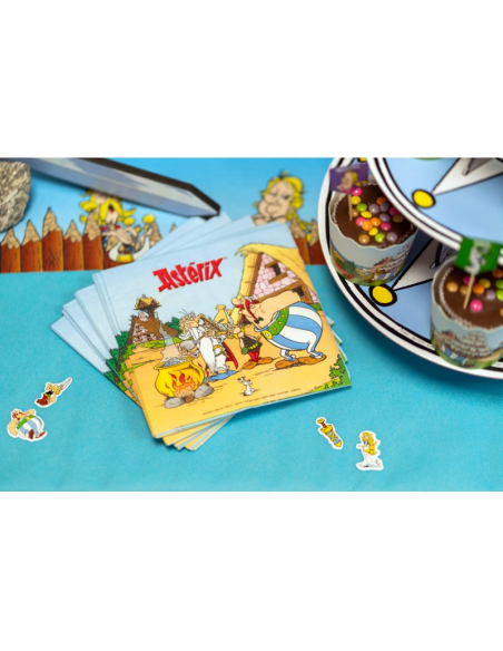 8 Assiettes jaunes Astérix® 18 cm – Vaisselle anniversaire écoresponsable sans plastique
