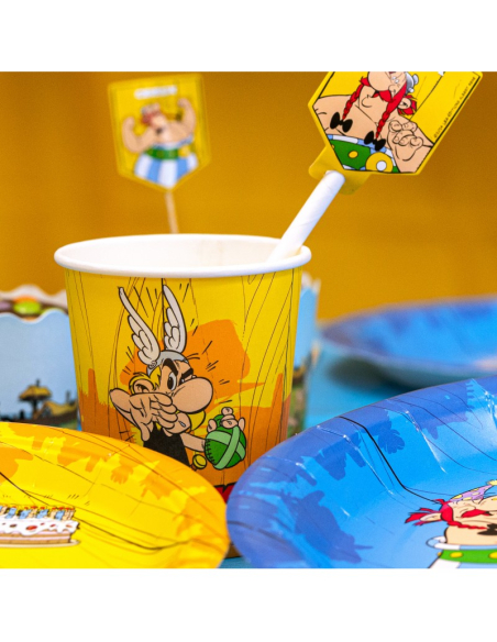 8 Gobelets en carton Astérix® 250 ml – Écoresponsables, parfaits pour une fête d’anniversaire gauloise !