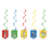 5 Suspensions spirales Astérix® – 60 cm – Déco d’anniversaire colorée et festive