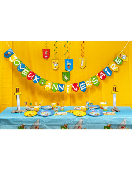 Guirlande Joyeux Anniversaire Astérix® – 2,5 m – Déco murale festive pour anniversaire enfant