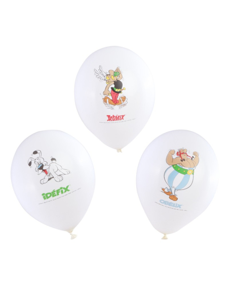 6 Ballons en latex Astérix® – 27 cm – 3 modèles assortis pour une fête gonflée de bonne humeur !