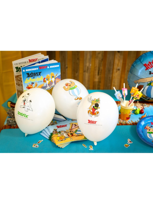 6 Ballons en latex Astérix® – 27 cm – 3 modèles assortis pour une fête gonflée de bonne humeur !