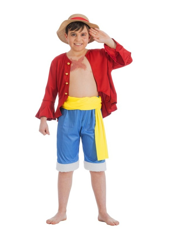 Déguisement enfant Luffy – One Piece® – Veste, short, ceinture et chapeau (4 pièces)