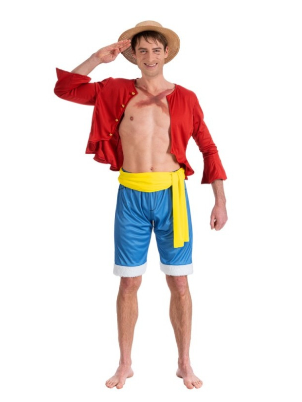 Déguisement adulte Luffy – One Piece® – Costume 4 pièces officiel (S à XL)