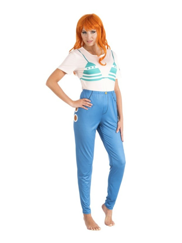Déguisement adulte Nami – One Piece® – Haut imprimé + pantalon (XS à M)