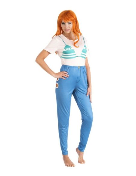 Déguisement adulte Nami – One Piece® – Haut imprimé + pantalon (XS à M)