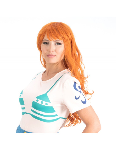 Perruque Nami – One Piece® – Cheveux longs roux pour cosplay femme