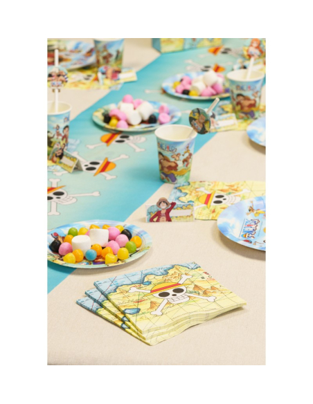20 Serviettes anniversaire One Piece® – Papier 3 plis – 33 x 33 cm