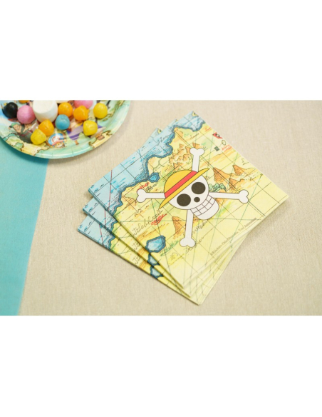 20 Serviettes anniversaire One Piece® – Papier 3 plis – 33 x 33 cm