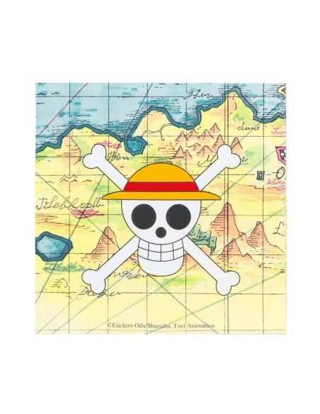 20 Serviettes anniversaire One Piece® – Papier 3 plis – 33 x 33 cm