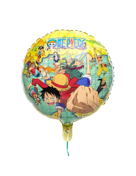 Ballon mylar rond One Piece® – 43 cm – Décoration anniversaire manga