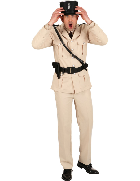 Déguisement Gendarme Homme - Uniforme Comique Beige (Veste + Pantalon)