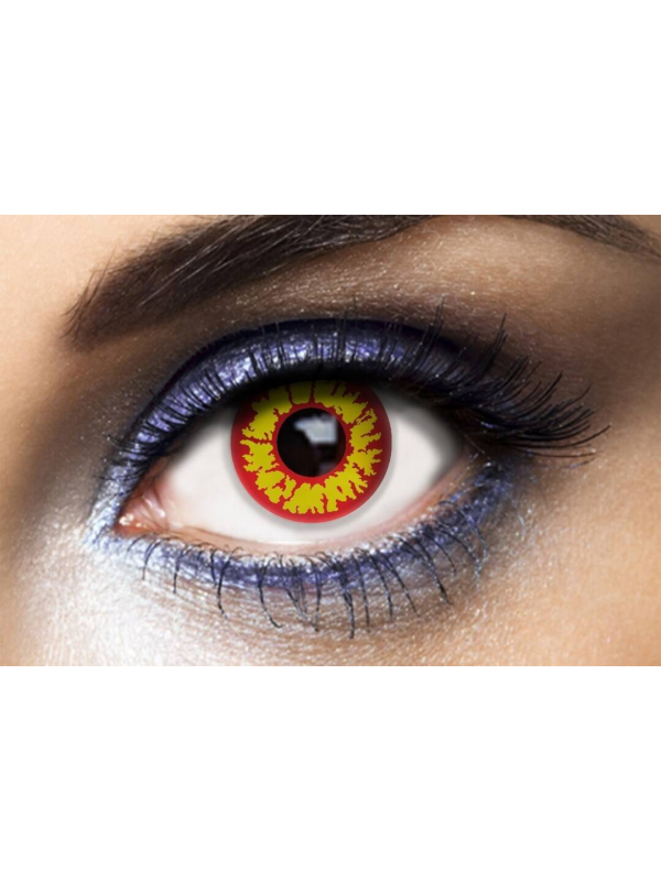 Lentilles Loup-Garou Halloween – Effet yeux jaunes & rouges – Usage unique