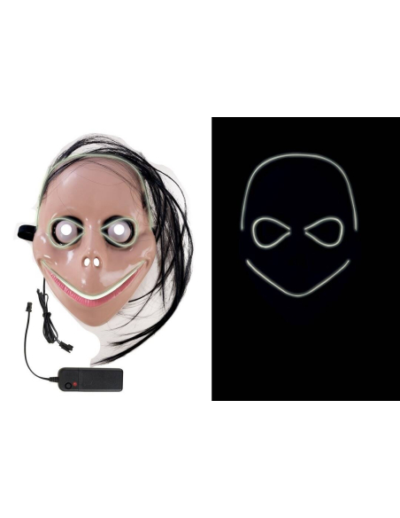 Masque Lumineux Momo l’Effrayant – Adulte – Effet LED flippant