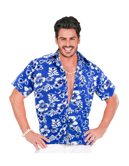 Chemise Hawaïenne Bleue – Ambiance lagon et fleurs exotiques