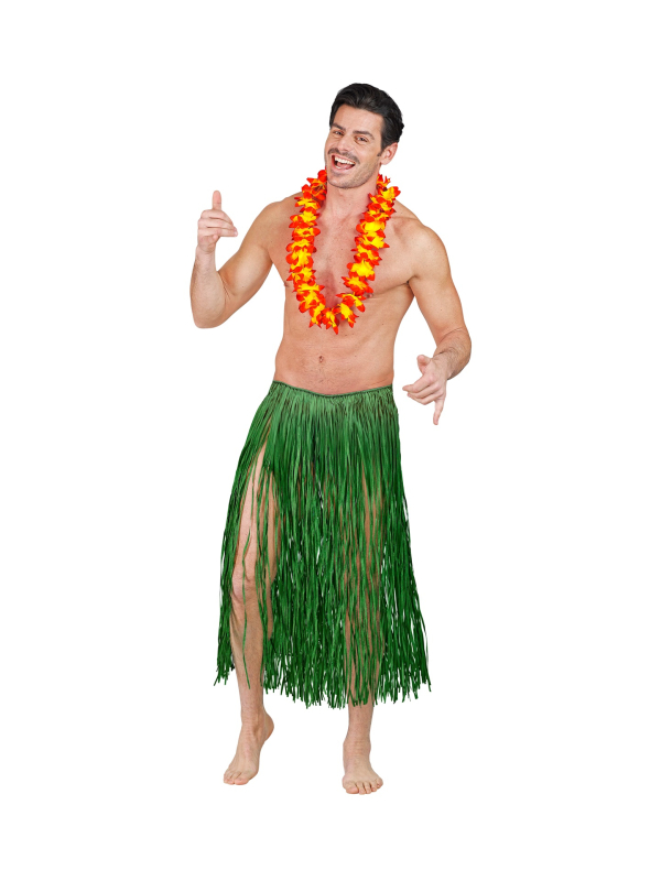 Jupe Hawaïenne Verte en Raphia – Mixte Adulte, 78 cm